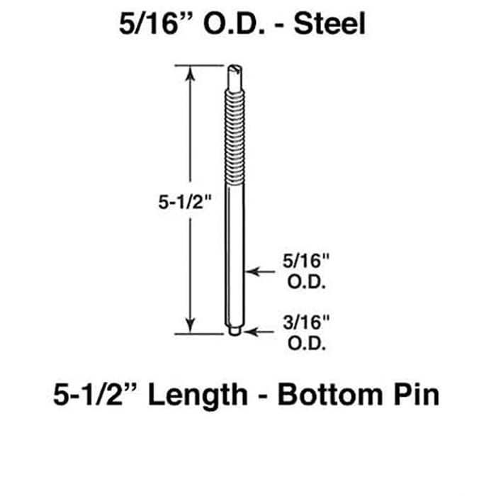 Threaded Bottom Pivot Rod 5/16 Inch - Threaded Bottom Pivot Rod 5/16 Inch