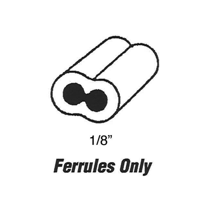 Cable Ferrules - Bulk - 1/8 Inch - 100 pcs - Cable Ferrules - Bulk - 1/8 Inch - 100 pcs