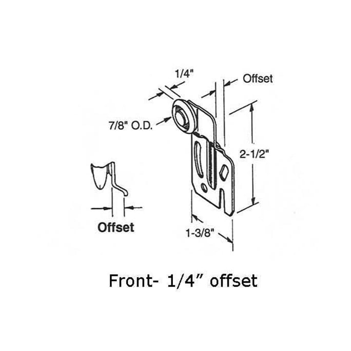Acme 8901 Front Closet Roller 7/8 Inch Wheel 1/4 Inch Offset - Acme 8901 Front Closet Roller 7/8 Inch Wheel 1/4 Inch Offset