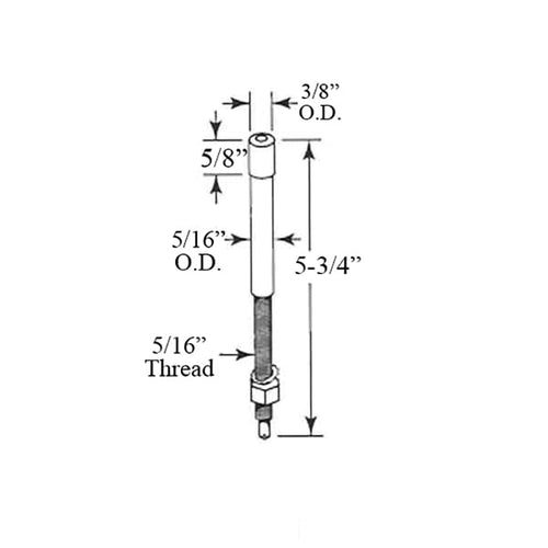 5/16 Inch Threaded Bottom Pivot Rod – Metal Bi-Fold Door Hardware - 5/16 Inch Threaded Bottom Pivot Rod – Metal Bi-Fold Door Hardware