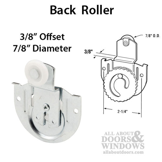 Acme 3100 Back Closet Door Roller Assembly 7/8 Inch Wheel 3/8 Inch Offset