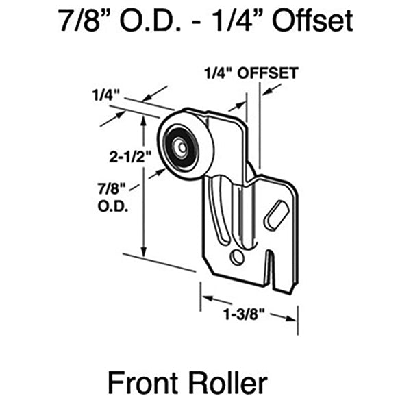 Acme 3000 Wide Flat Nylon Roller 1-3/16 Inch Wheel 1-3/8 Inch Offset - Acme 3000 Wide Flat Nylon Roller 1-3/16 Inch Wheel 1-3/8 Inch Offset