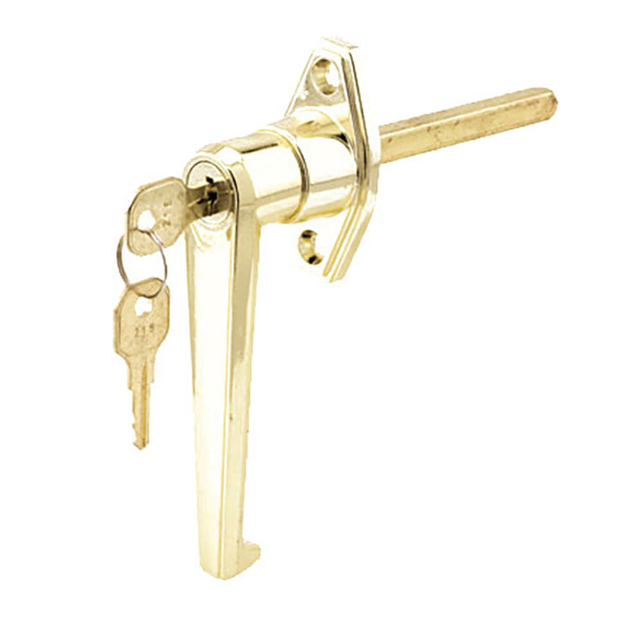 Brass L-Handle with 2-7/8 Inch Shaft - Sturdy and Stylish - Brass L-Handle with 2-7/8 Inch Shaft - Sturdy and Stylish