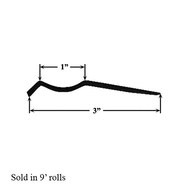 9 Foot Bottom Door Seal Weatherstrip for Garage Door - Black - 9 Foot Bottom Door Seal Weatherstrip for Garage Door - Black