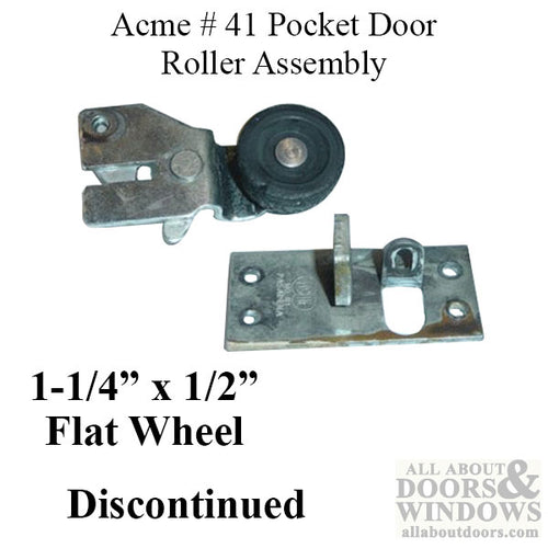 Acme 41 Roller 1-1/4 x 1/2 Inch Flat White with Rivet - Acme 41 Roller 1-1/4 x 1/2 Inch Flat White with Rivet