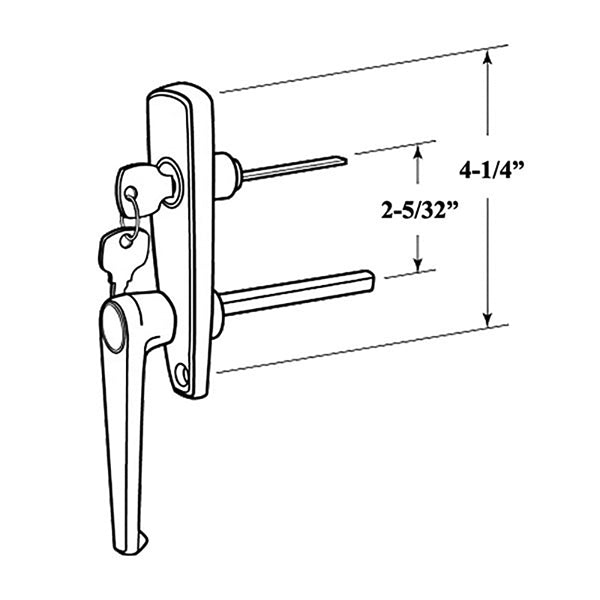 L Handle and Locking Unit for Garage Door - Chrome - L Handle and Locking Unit for Garage Door - Chrome
