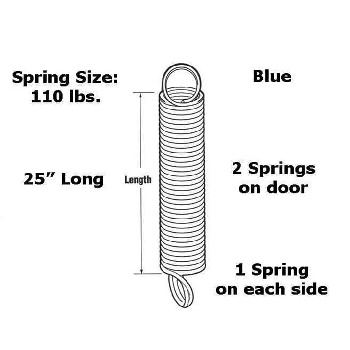 Extension Spring - 110 lbs Capacity - Blue - Extension Spring - 110 lbs Capacity - Blue