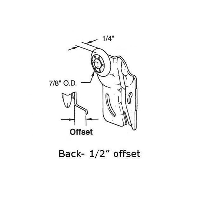 Cox Closet Door Back Roller 7/8 Inch Wheel ½ Inch Offset - Cox Closet Door Back Roller 7/8 Inch Wheel ½ Inch Offset