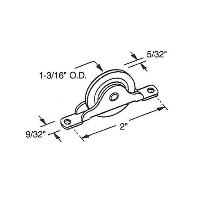 Roller Assembly Bottom Mount for Sliding Doors 1.187 Inch Nylon Wheel Diameter - Roller Assembly Bottom Mount for Sliding Doors 1.187 Inch Nylon Wheel Diameter