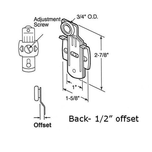 Sliding Closet Door Roller Nylon Wheel With Steel Bracket 3/4