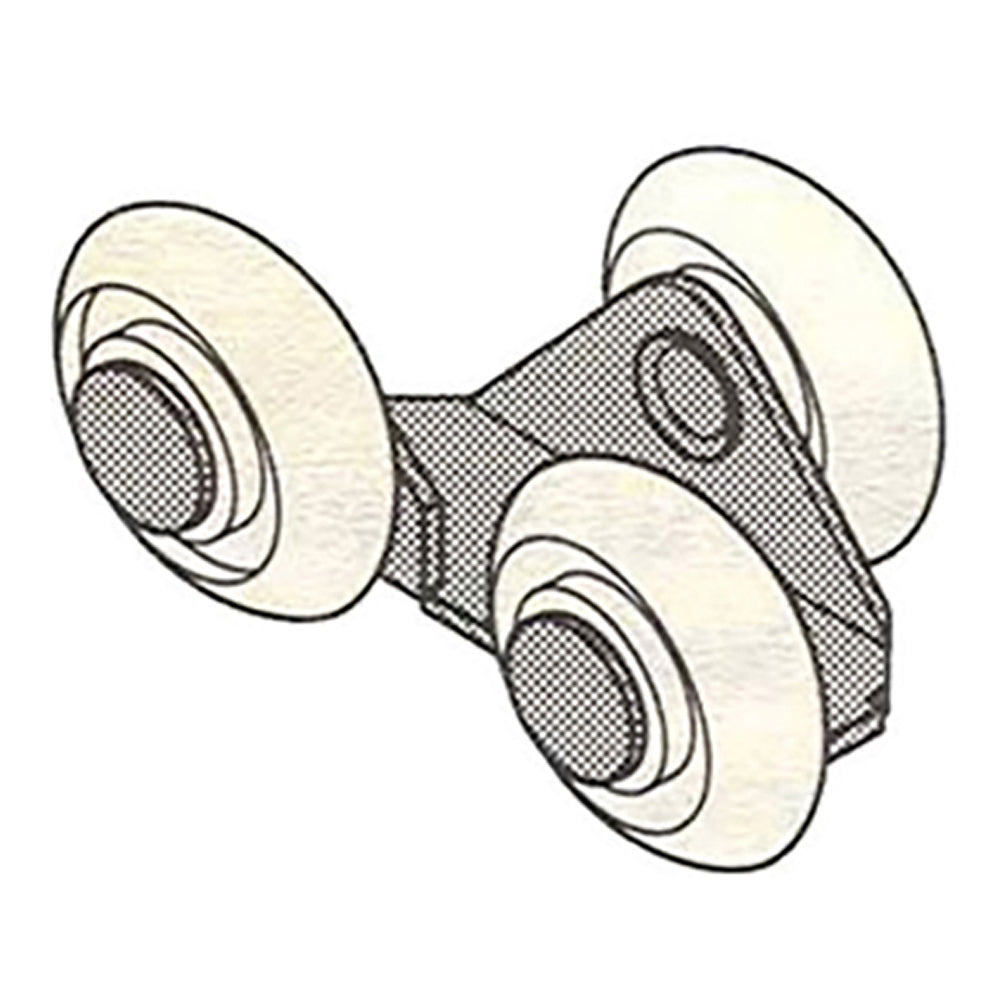 DISCONTINUED - Hanger, 3 nylon wheels, 1-1/8
