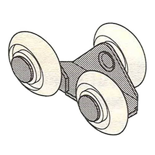 DISCONTINUED - Hanger, 3 nylon wheels, 1-1/8