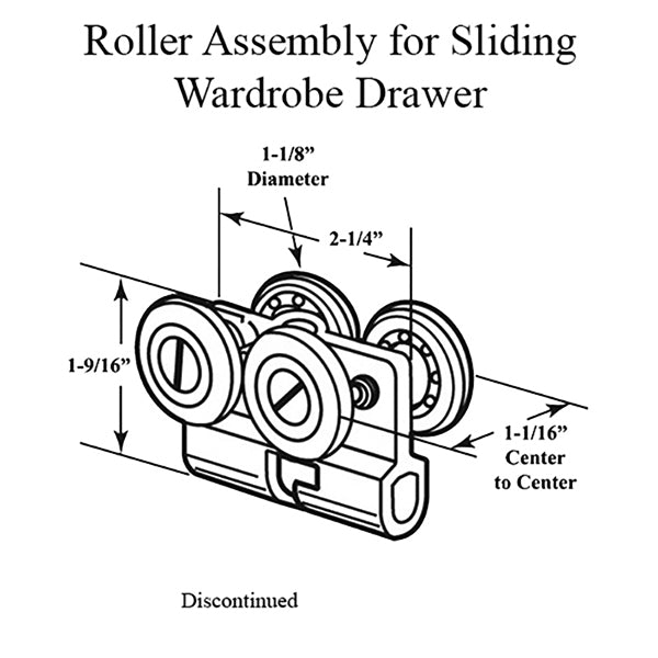 New Style Top Mount Roller Assembly with 4 1-1/8 Inch Nylon Wheels for Sliding Wardrobe Door - New Style Top Mount Roller Assembly with 4 1-1/8 Inch Nylon Wheels for Sliding Wardrobe Door