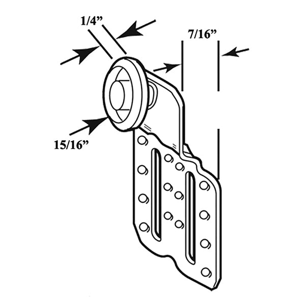 Top Hung Roller Assembly with Offset for Sliding Closet Door - Top Hung Roller Assembly with Offset for Sliding Closet Door