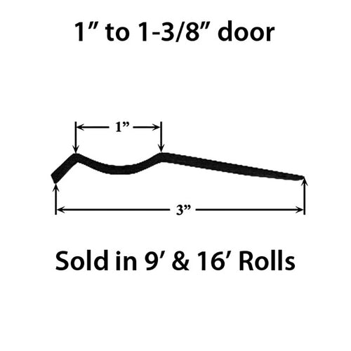 1-3/8 Inch Bottom Garage Door 16-Foot Weatherstrip - Black - 1-3/8 Inch Bottom Garage Door 16-Foot Weatherstrip - Black