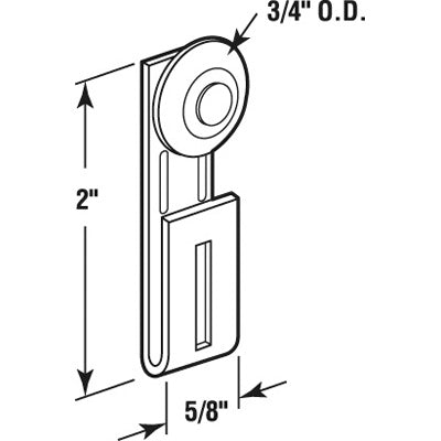 3/4 inch Outer Diamter, Oval  Roller w/ Bracket - 3/4 inch Outer Diamter, Oval  Roller w/ Bracket