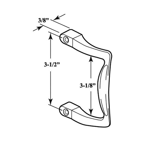 3-1/2 Inch Universal Shower Door / Tub Enclosure Single Handle - Chrome - 3-1/2 Inch Universal Shower Door / Tub Enclosure Single Handle - Chrome