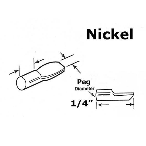 Peg - Shelf Support - 1/4 Inch - Nickel - Peg - Shelf Support - 1/4 Inch - Nickel