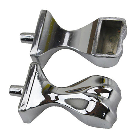 Towel Bar Bracket, One Stud - Brushed Chrome, Pairs