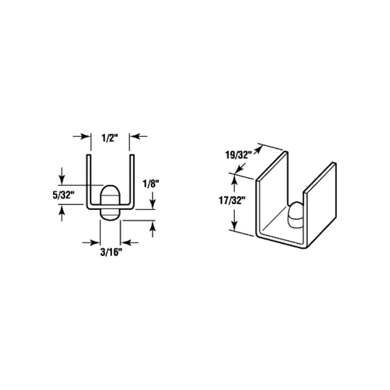 Sliding Shower Door Bottom Guide Nylon Sold in Pairs - Sliding Shower Door Bottom Guide Nylon Sold in Pairs