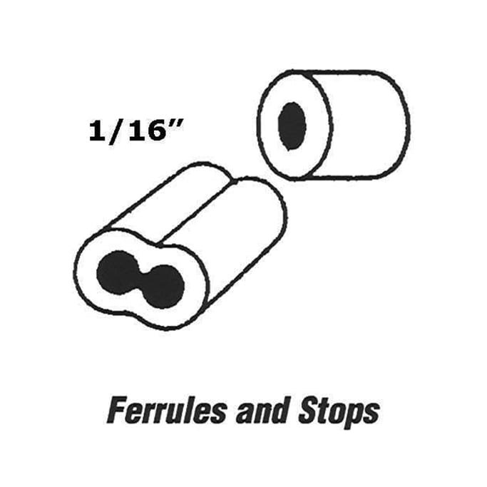 Cable Ferrules and Stops, Garage door 1/16 Inch - Cable Ferrules and Stops, Garage door 1/16 Inch