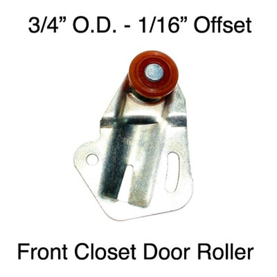 Closet Door Front Roller ¾ Inch Wheel 1/16 Inch Offset - Closet Door Front Roller ¾ Inch Wheel 1/16 Inch Offset