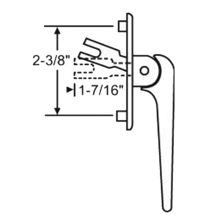 Casement Window Locking Handle with fork - White - Casement Window Locking Handle with fork - White