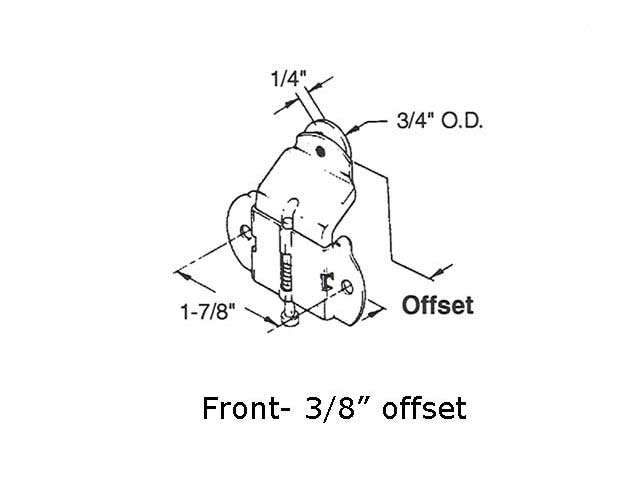 3/4 Wheel, 3/8 offset - Harvey Front Closet Door Roller - 3/4 Wheel, 3/8 offset - Harvey Front Closet Door Roller