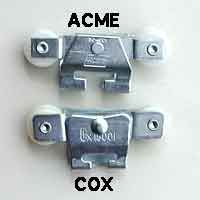 4 Wheel, 7/8 Dia., Top Hung w/ carrier - Acme / Cox - 4 Wheel, 7/8 Dia., Top Hung w/ carrier - Acme / Cox