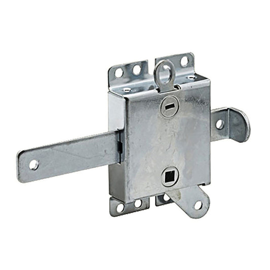 Heavy Duty Spring Loaded Side Lock with Latch Bolt Release Lever - Garage Door Security