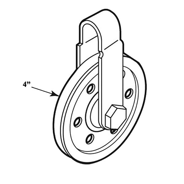 Steel Pulley with 4-Inch Wheel, Strap & Axle Bolt for Garage Doors - Durable & Reliable Operation - Steel Pulley with 4-Inch Wheel, Strap & Axle Bolt for Garage Doors - Durable & Reliable Operation