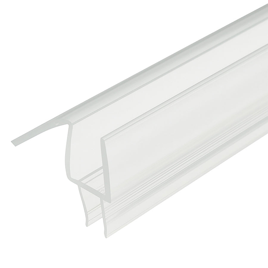 Co-Extruded Bottom Wipe With Drip Rail for 1/4 Inch Glass Clear Finish - Co-Extruded Bottom Wipe With Drip Rail for 1/4 Inch Glass Clear Finish
