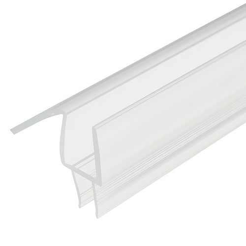 Co-Extruded Bottom Wipe With Drip Rail for 1/4 Inch Glass Clear Finish - Co-Extruded Bottom Wipe With Drip Rail for 1/4 Inch Glass Clear Finish