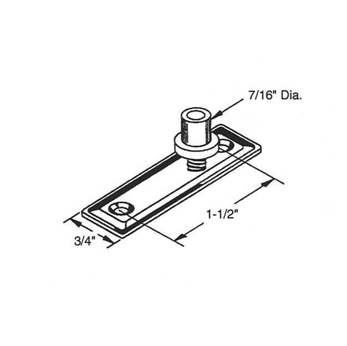Top/Bottom Guide for Bi-folding Door, 7/16 Inch O.D - Top/Bottom Guide for Bi-folding Door, 7/16 Inch O.D