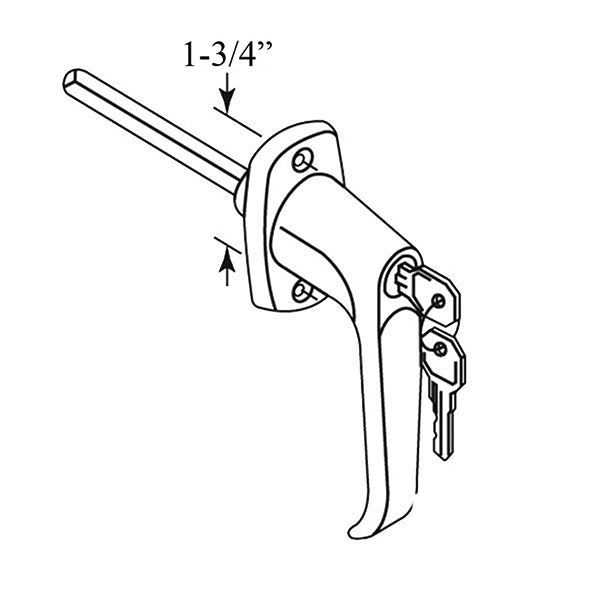 Locking L Handle with Keys for Garage Doors, Campers, & RVs - Locking L Handle with Keys for Garage Doors, Campers, & RVs