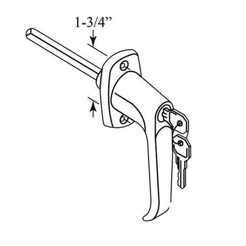 Locking L Handle with Keys for Garage Doors, Campers, & RVs - Locking L Handle with Keys for Garage Doors, Campers, & RVs