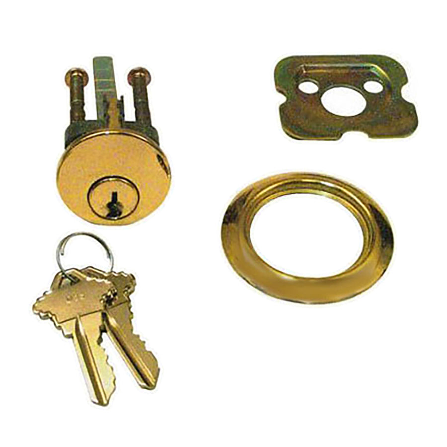 Rim Cylinder, 5 pin Schlage Tumbler, 2 Keys - US3 Polished Brass - Rim Cylinder, 5 pin Schlage Tumbler, 2 Keys - US3 Polished Brass