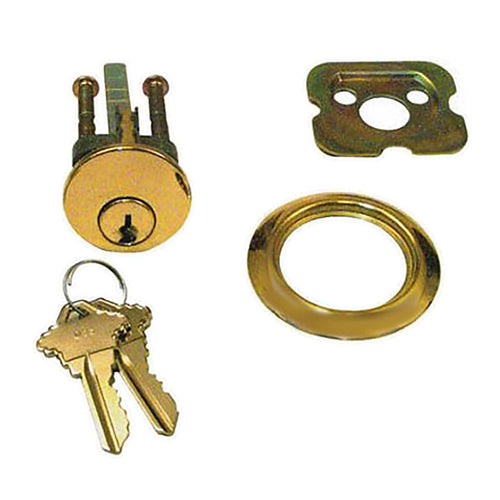 Rim Cylinder, 5 pin Schlage Tumbler, 2 Keys - US3 Polished Brass - Rim Cylinder, 5 pin Schlage Tumbler, 2 Keys - US3 Polished Brass