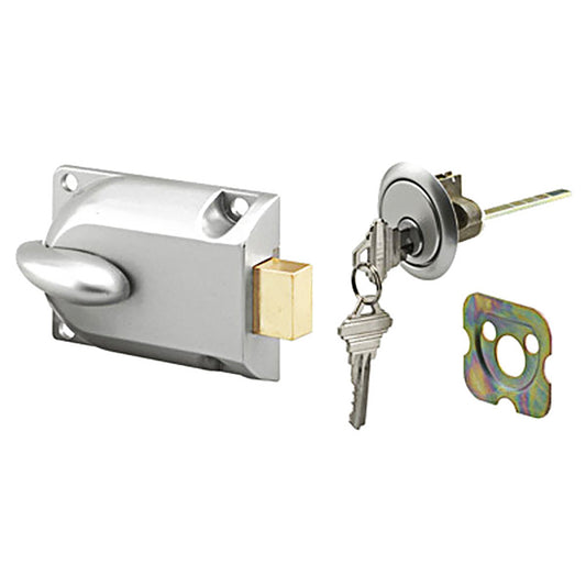 Center Mount Deadbolt with 5 Pin Cylinder & Keys for Garage Door - Aluminum