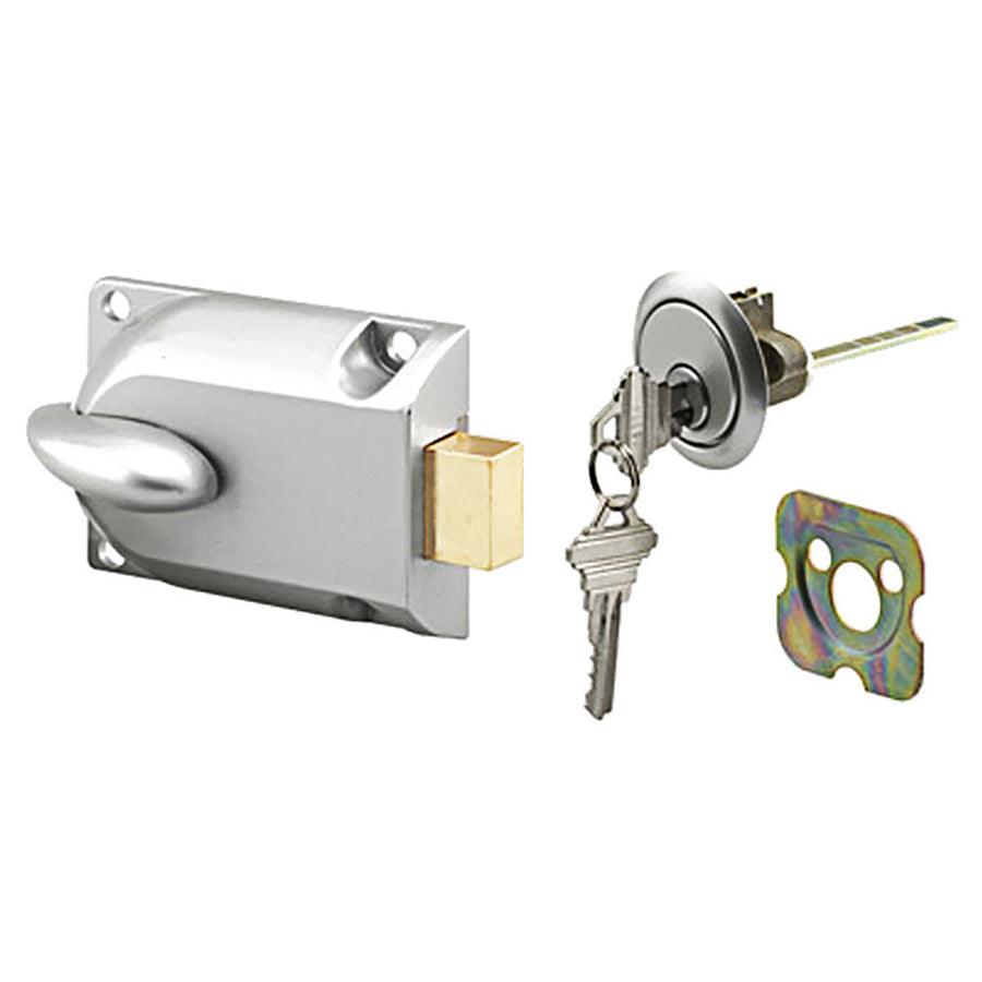 Center Mount Deadbolt with 5 Pin Cylinder & Keys for Garage Door - Aluminum - Center Mount Deadbolt with 5 Pin Cylinder & Keys for Garage Door - Aluminum