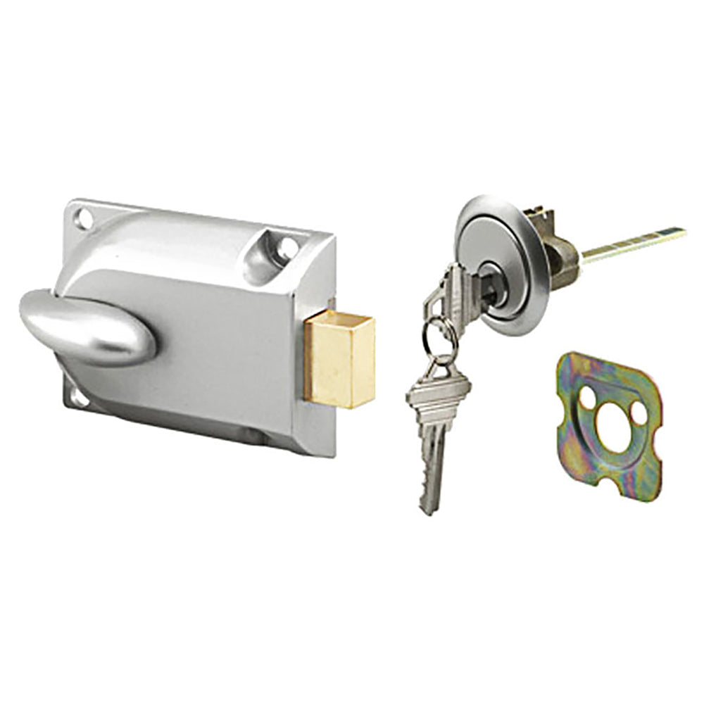 Center Mount Deadbolt with 5 Pin Cylinder & Keys for Garage Door - Aluminum - Center Mount Deadbolt with 5 Pin Cylinder & Keys for Garage Door - Aluminum