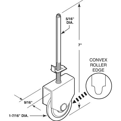 Roller Assembly, Bi-Passing Sliding Door - Roller Assembly, Bi-Passing Sliding Door
