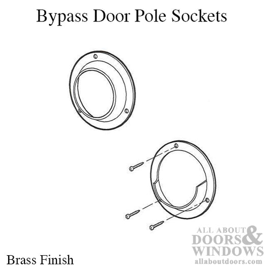 Metal Pole Sockets For 1-3/8 Inch Wood Closet Rods