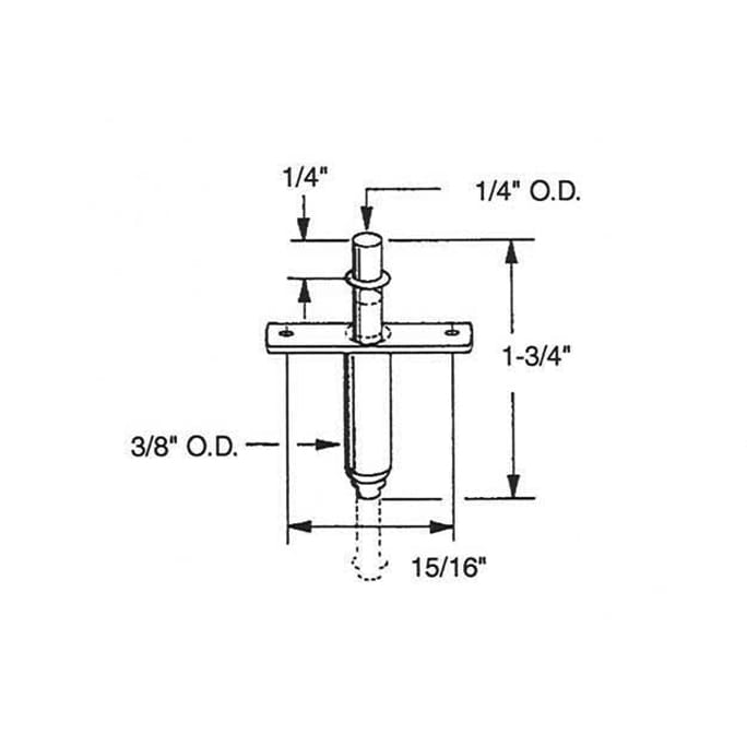 Bi-Fold Door Top Pivot Pin Spring Loaded - Bi-Fold Door Top Pivot Pin Spring Loaded