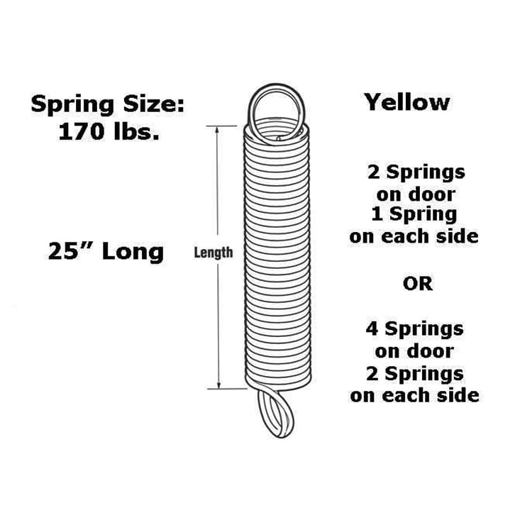Extension Spring - 170 lbs Capacity - Yellow - Extension Spring - 170 lbs Capacity - Yellow