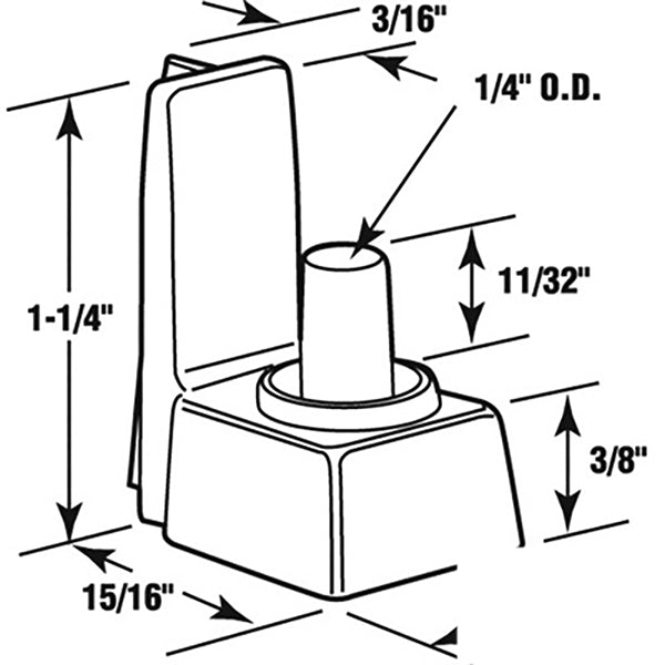 Shower Door Bottom Pivot - Black - Shower Door Bottom Pivot - Black
