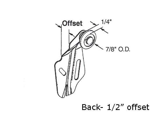 Closet Door Roller ½ Inch Offset 7/8 Inch Nylon Wheel - Closet Door Roller ½ Inch Offset 7/8 Inch Nylon Wheel