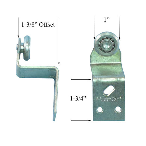 Sliding Door Top Hung Roller 1 Inch Steel Wheel Flat Edge 1-3/8 Inch Offset - Sliding Door Top Hung Roller 1 Inch Steel Wheel Flat Edge 1-3/8 Inch Offset