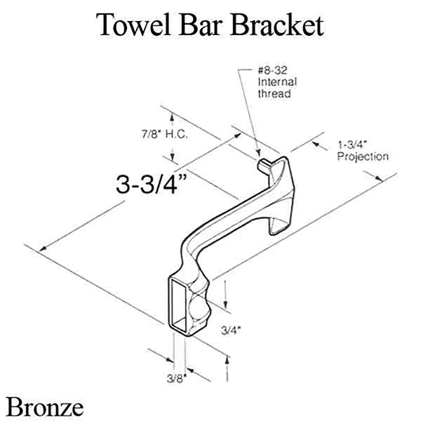 Towel Bar Bracket - Bronze - 2 Pack - Towel Bar Bracket - Bronze - 2 Pack