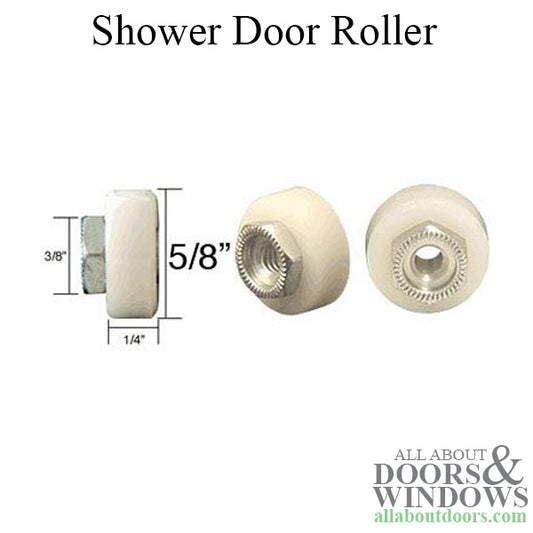 Nylon Ball Bearing Wheel Roller for Shower Doors 5/8" Wheel Diameter